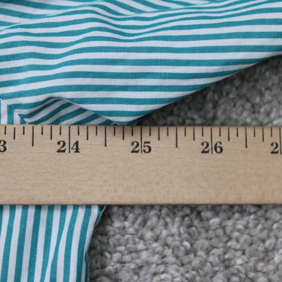 Charles Tyrwhitt Dress Shirt Mens 16 1/2, 34 Green/White Classic Fit L/S Button - Picture 11 of 13